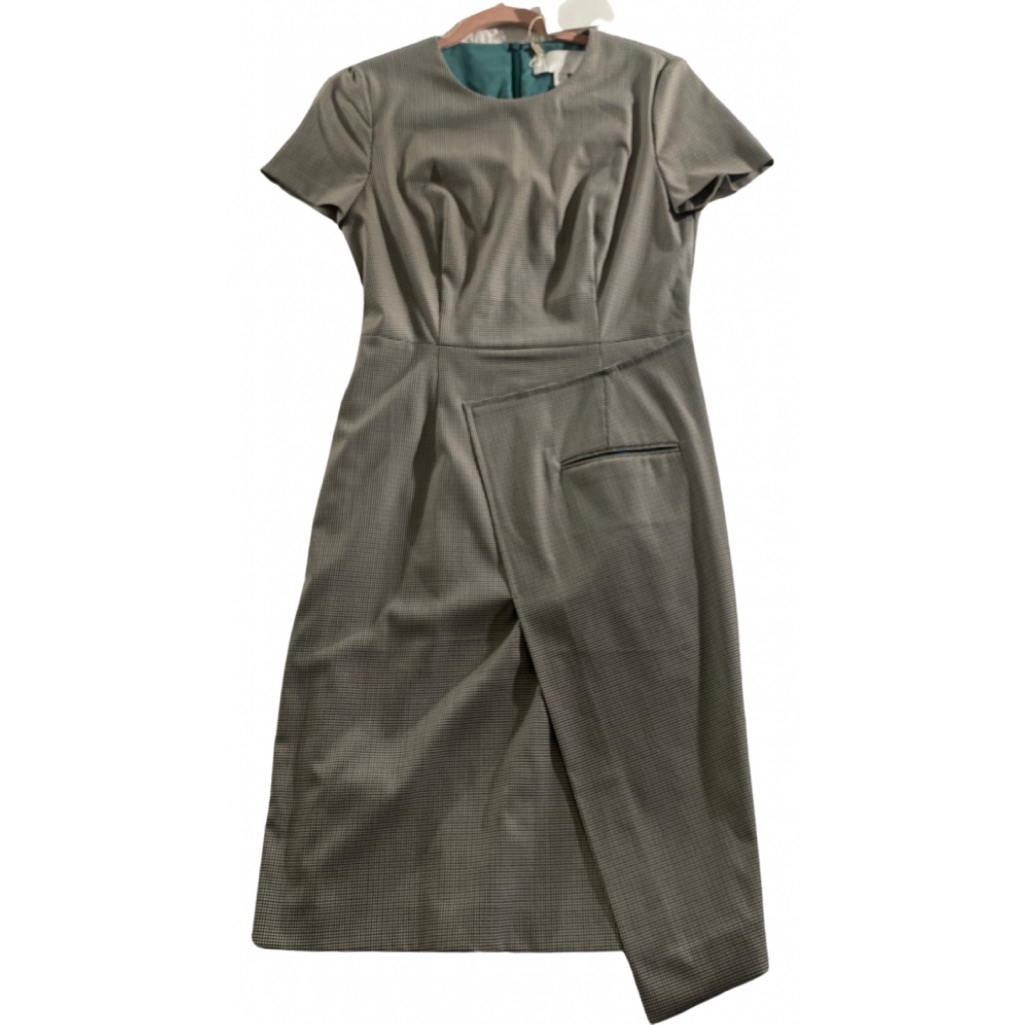 Boss By Hugo Boss Sheath Dress, Maroon/Green/Cream Micro Houndstooth S/M